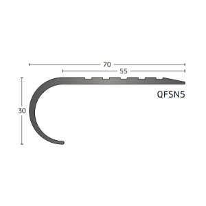 2.44m QFSN5 FLEXIBLE PVC NOSING - BLACK