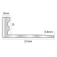 2.50m x 5mm STRAIGHT EDGE ALUMINIUM