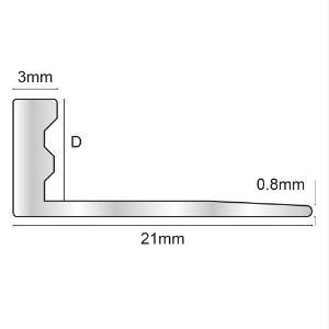 2.50m x 6mm STRAIGHT EDGE BRIGHT SILVER